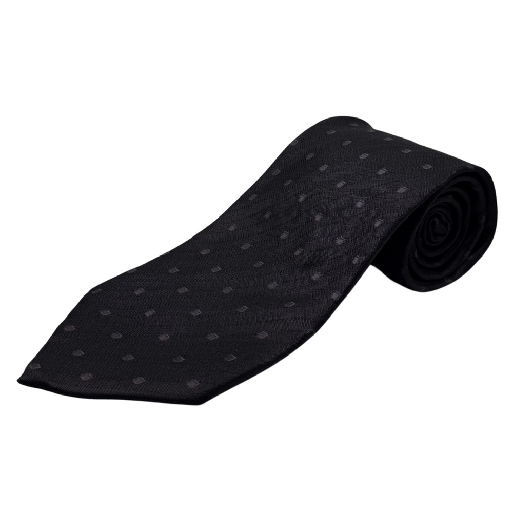 Ermenegildo Zegna Silk Tie, Black, Made in Italy, Like New